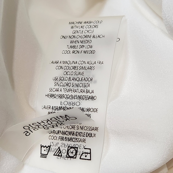 SIZE L (12-14 US) Cropped dress pant High waist White Pockets CALVIN KLEIN - Picture 10 of 15